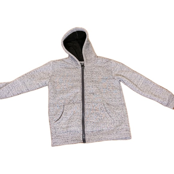 Boys Hollywood By Jean People Heather Gray Hoodie Sherpa Lined Sz small 8 - Picture 2 of 10